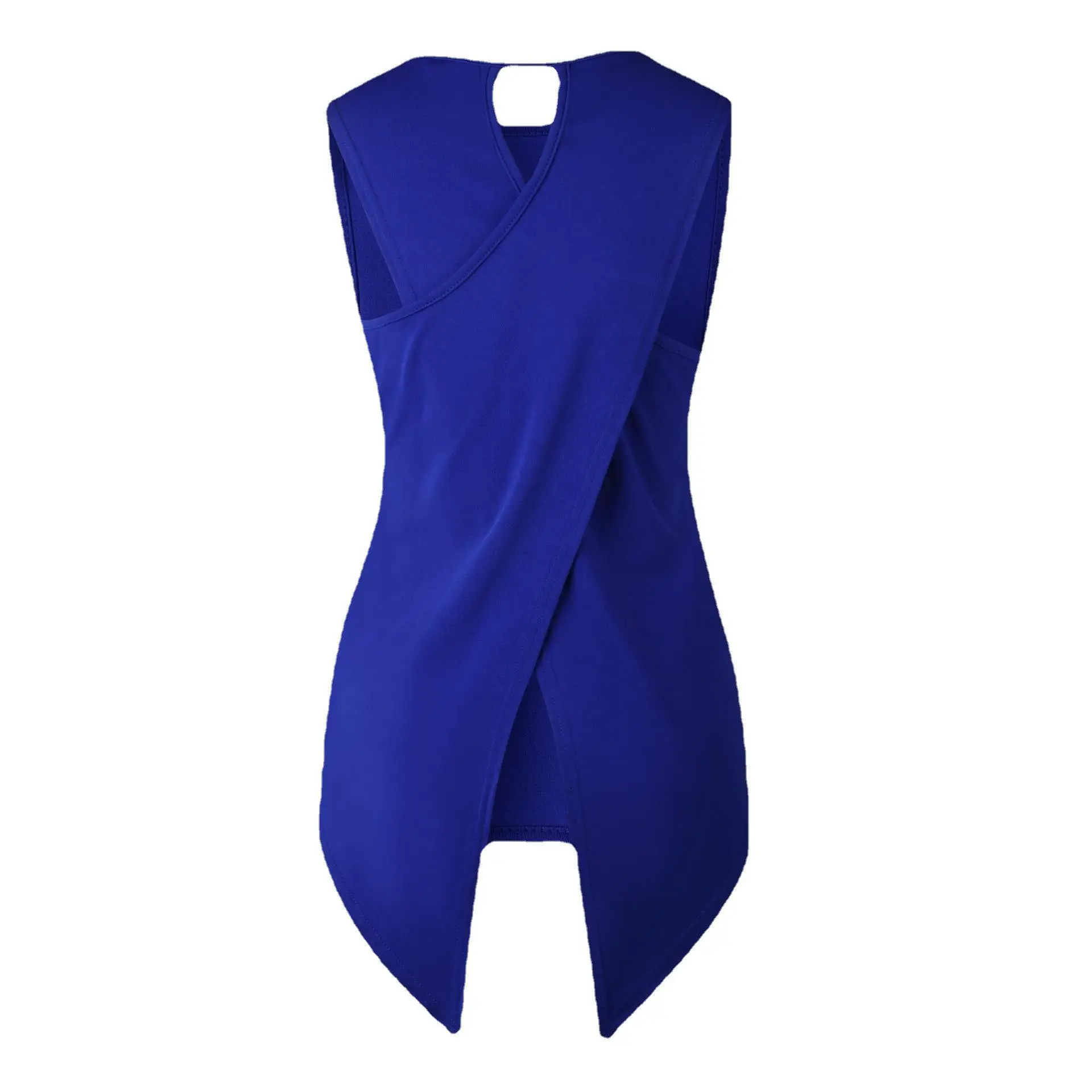 Blue Sleeveless Back Cross Swing Top for Women - Image 15