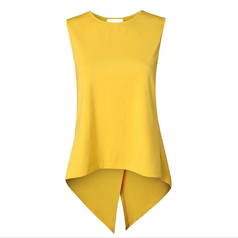 Blue Sleeveless Back Cross Swing Top for Women — feature 8