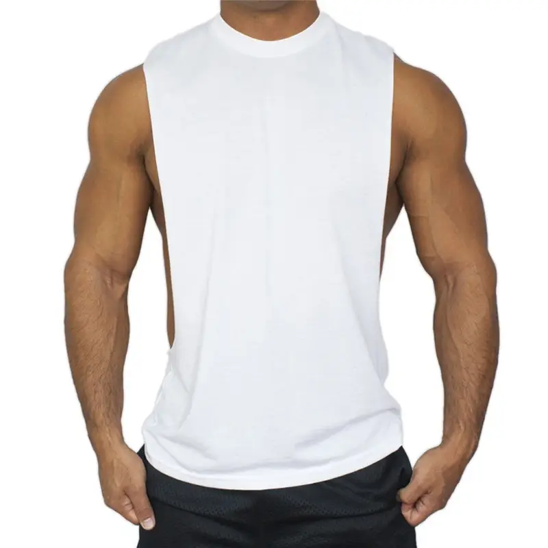 Men's White Sleeveless V-Neck T-Shirt — feature 7