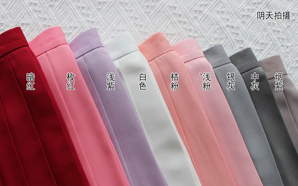 Pink Pleated High Waist Skirt for Women — feature 10