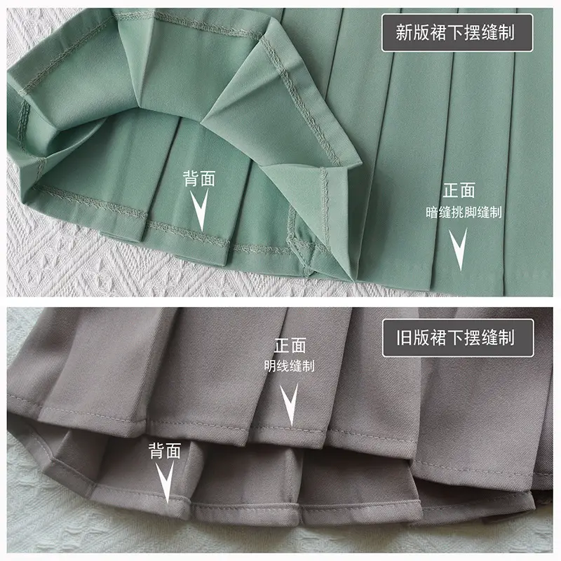 Pink Pleated High Waist Skirt for Women — feature 2