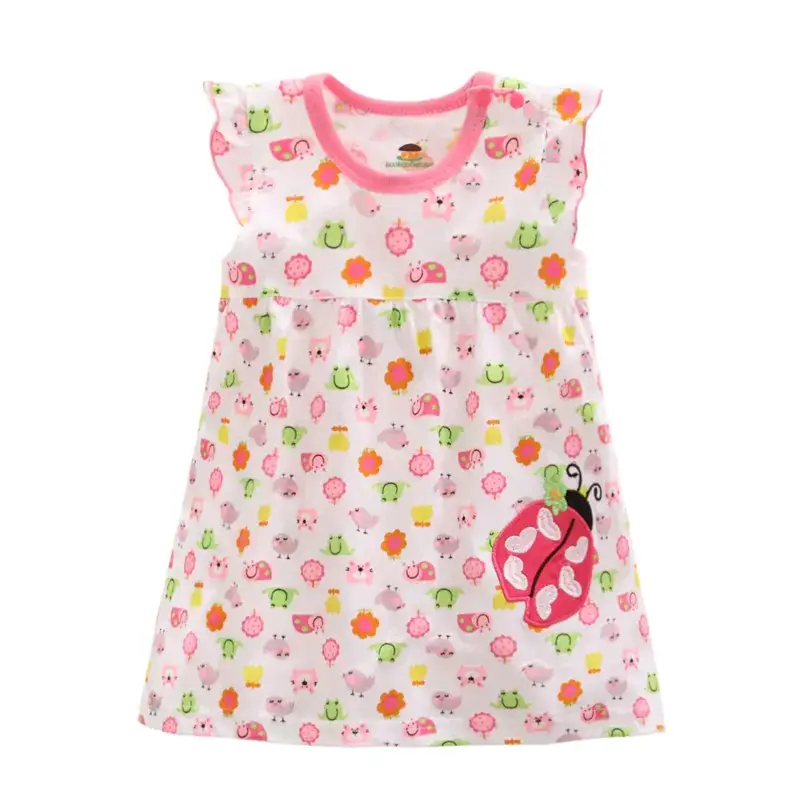 2019 Summer Girls Dress Cotton Cartoon Princess Style - Image 5