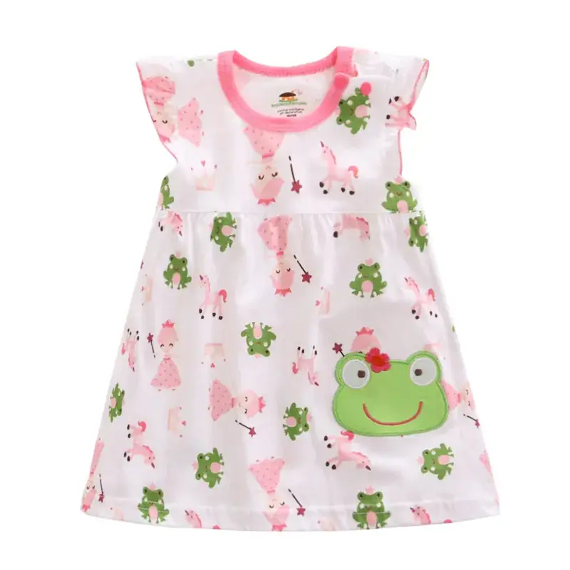 2019 Summer Girls Dress Cotton Cartoon Princess Style - Image 4