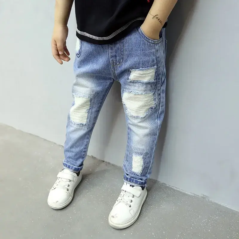 Boys Ripped Jeans 2025 Cotton Casual Pants - Image 4