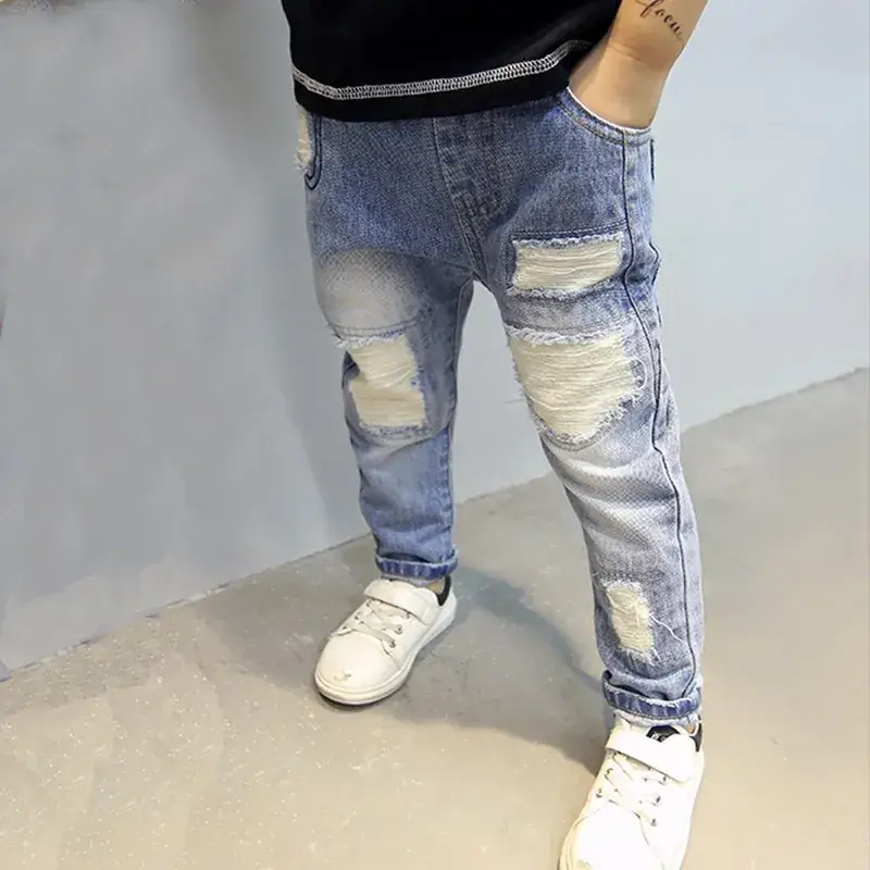 Boys Ripped Jeans 2025 Cotton Casual Pants - Image 6