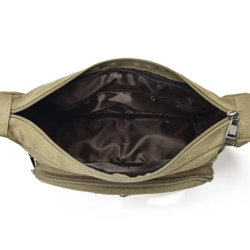 Men's Canvas Shoulder Bag Large Capacity Multi Layer Casual D7118