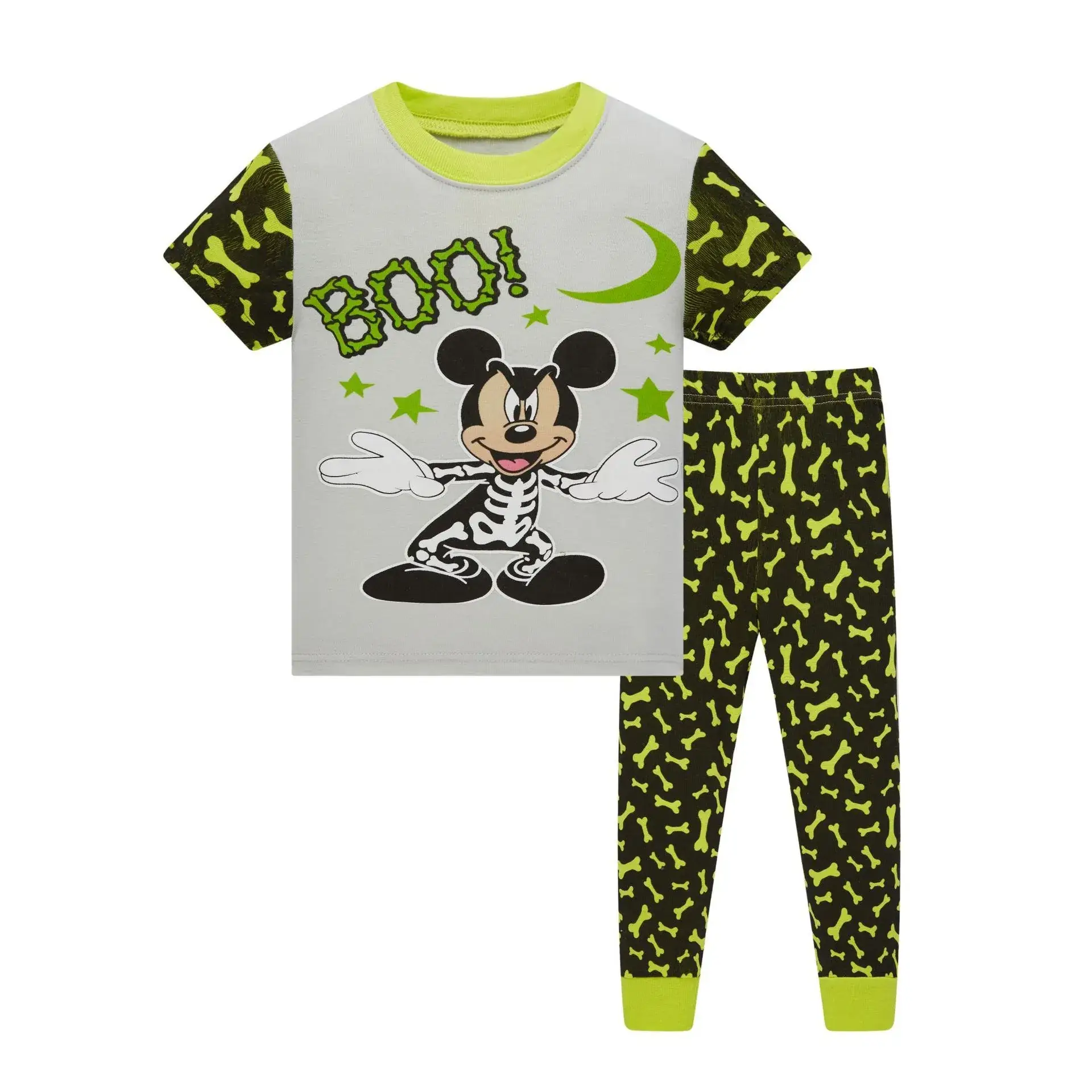 Baby Cotton Pajamas Set Purple Striped & Cute Print - Image 3