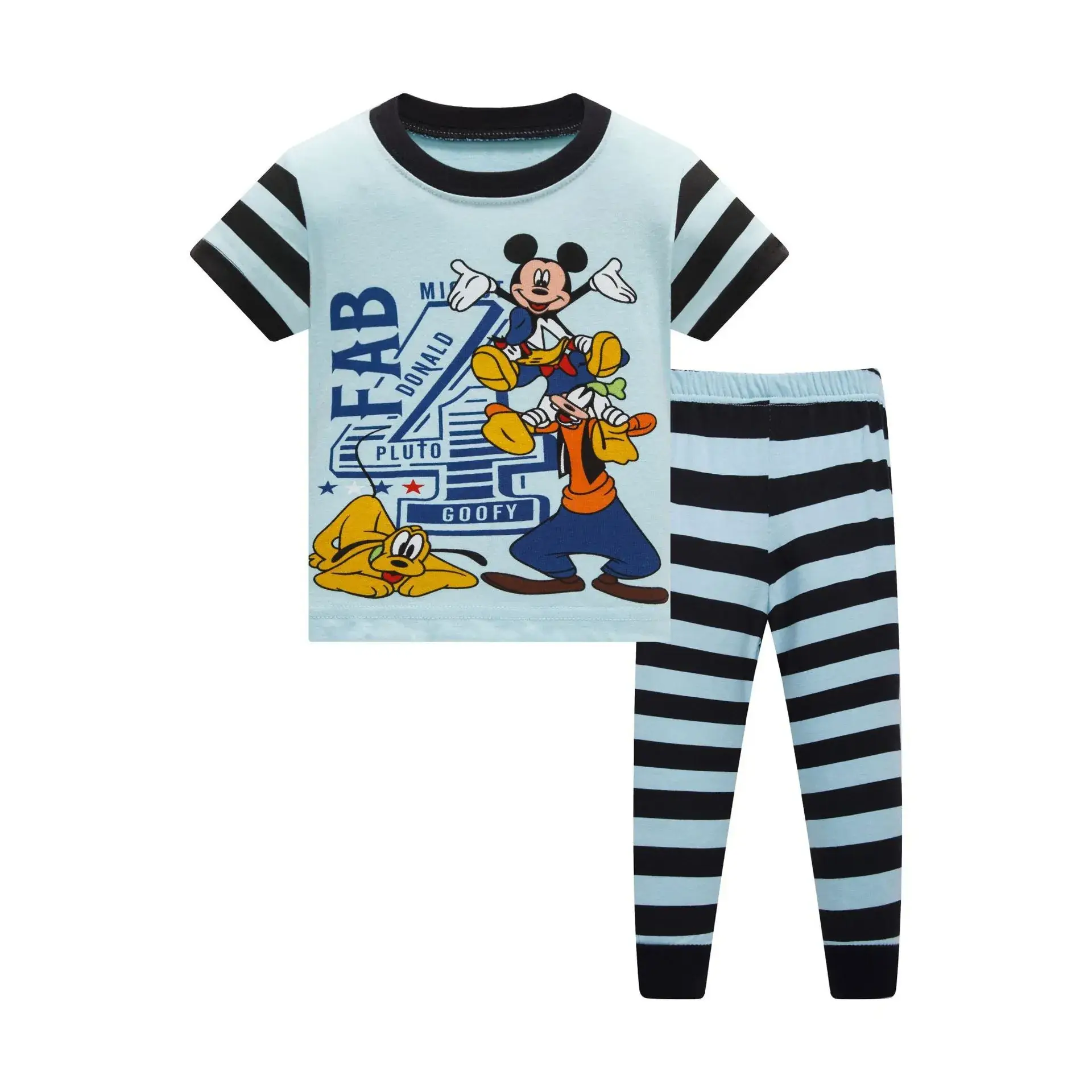 Baby Cotton Pajamas Set Purple Striped & Cute Print - Image 5