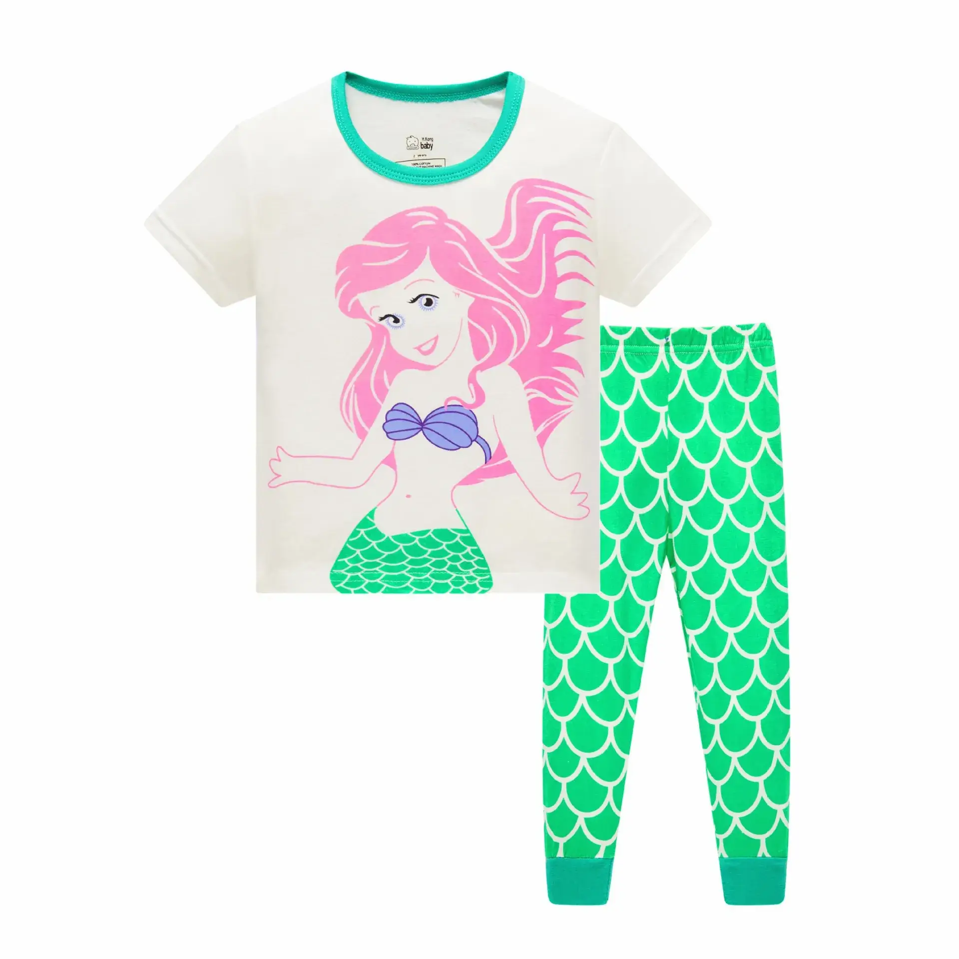 Baby Cotton Pajamas Set Purple Striped & Cute Print - Image 8