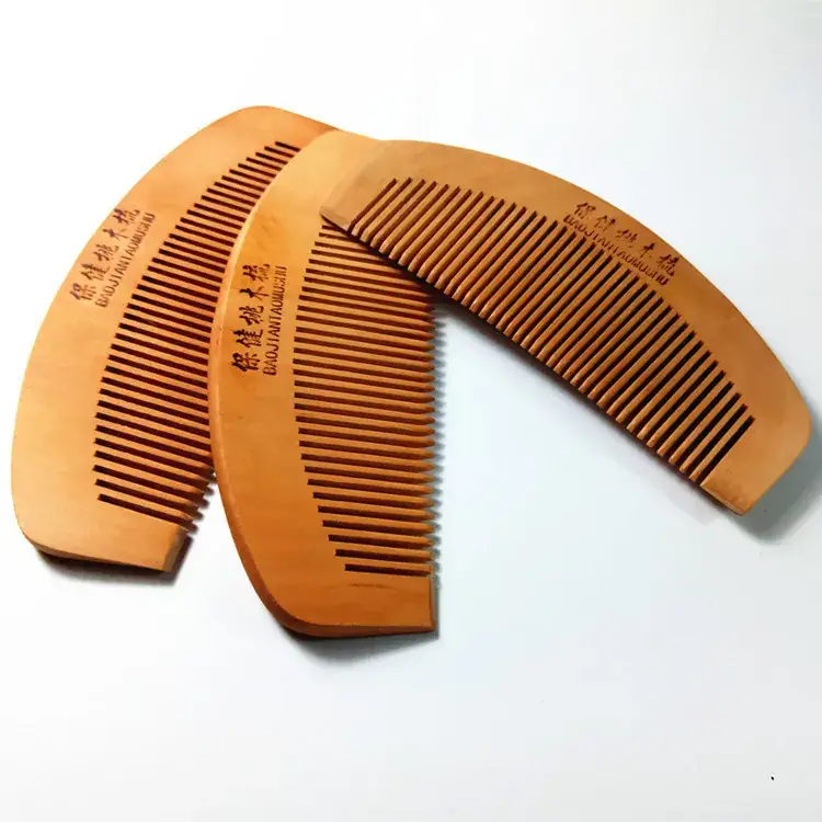 Peach Wood Anti-Static Combs for Hair Styling - Image 2