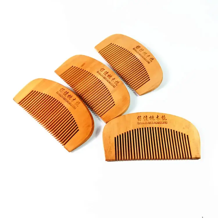 Peach Wood Anti-Static Combs for Hair Styling - Image 5