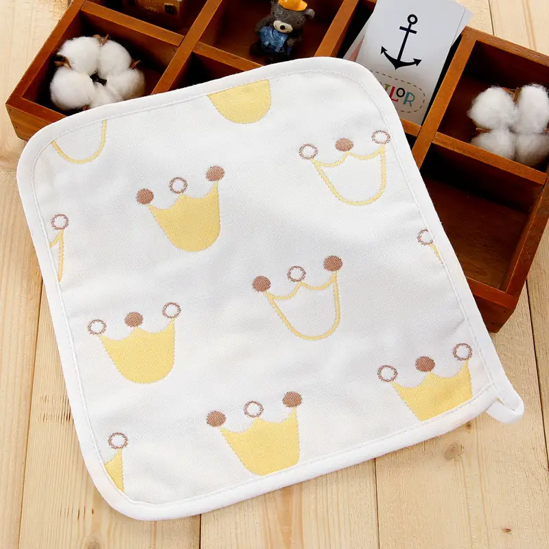 Cotton Baby Handkerchief with Crown Print - Image 13