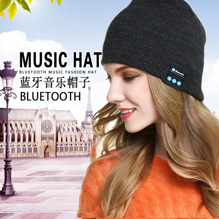 Joker Knitted Bluetooth Headphone Cap with LED Display - Image 7