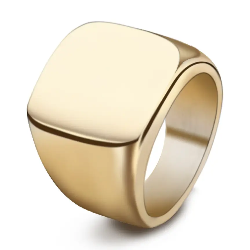 18mm Hot Gold Stainless Steel Ring 304 - Image 2