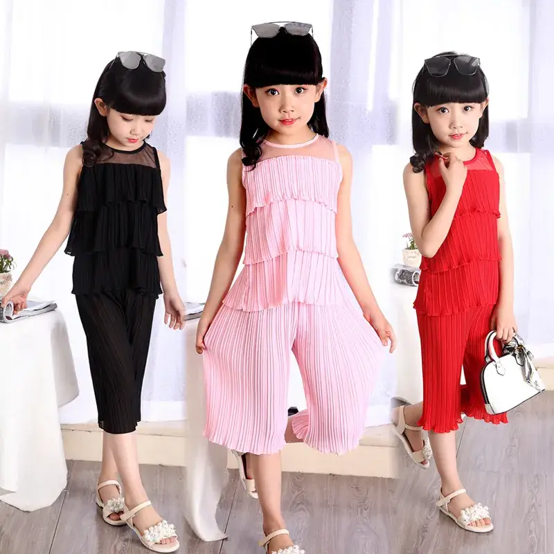 Pink Striped 5-Digit Korean Style Girls Suit Medium to XL - Image 3