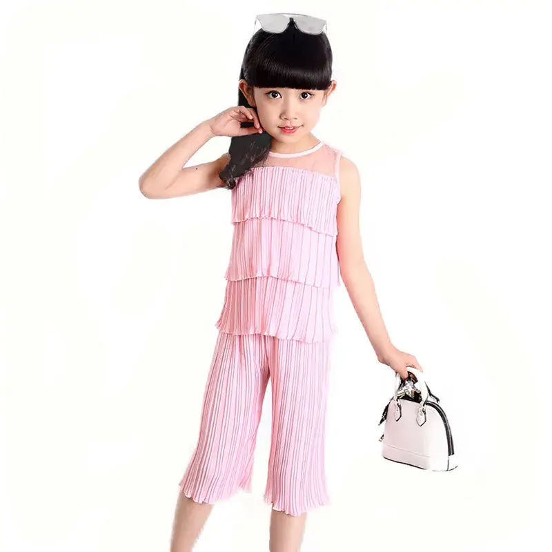 Pink Striped 5-Digit Korean Style Girls Suit Medium to XL - Image 6