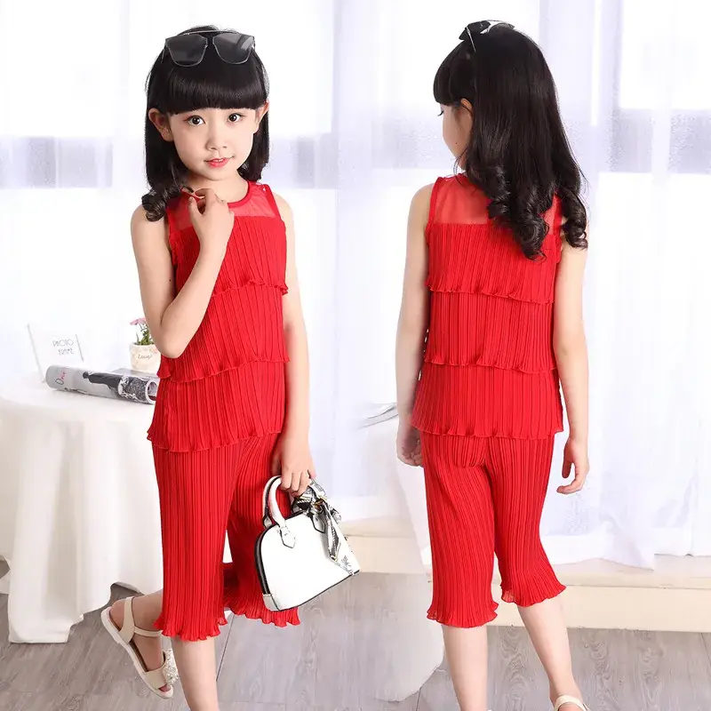 Pink Striped 5-Digit Korean Style Girls Suit Medium to XL - Image 2