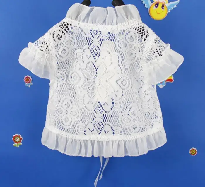 White Embroidered Lace T-Shirt for Girls 2020 Summer - Image 5