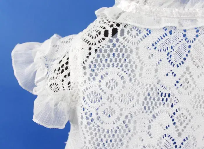 White Embroidered Lace T-Shirt for Girls 2020 Summer — feature 11