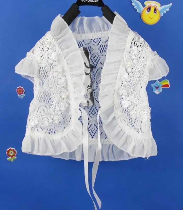 White Embroidered Lace T-Shirt for Girls 2020 Summer — feature 2