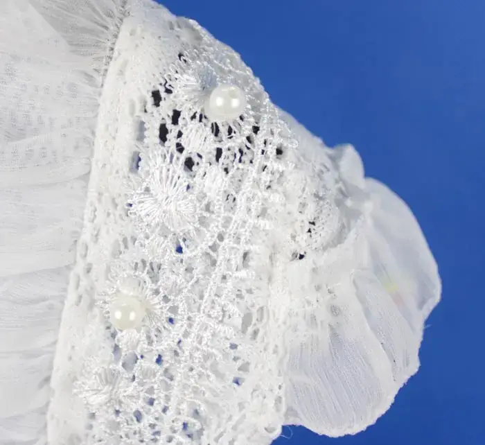 White Embroidered Lace T-Shirt for Girls 2020 Summer — feature 9