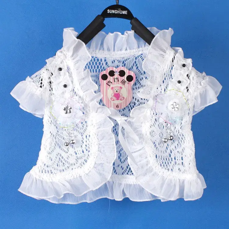 White Embroidered Lace T-Shirt for Girls 2020 Summer - Image 2