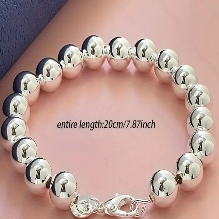 925 Silver Plated Buddha Bead Bracelet 6mm - Image 3