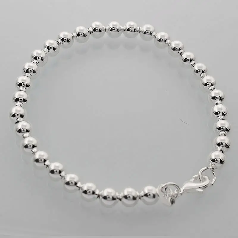 925 Silver Plated Buddha Bead Bracelet 6mm - Image 5