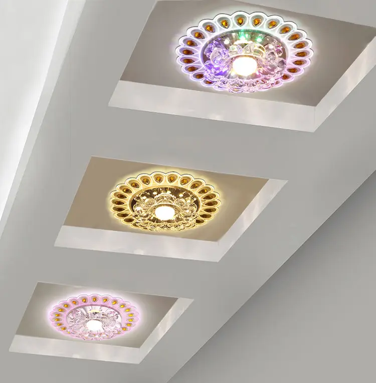 New Colorful LED Crystal Ceiling Lights Modern Corridor Decor - Image 13