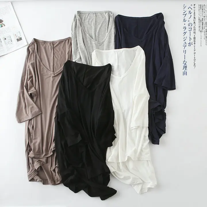 Summer New Korean Style Large V-Neck T-Shirt - Image 2