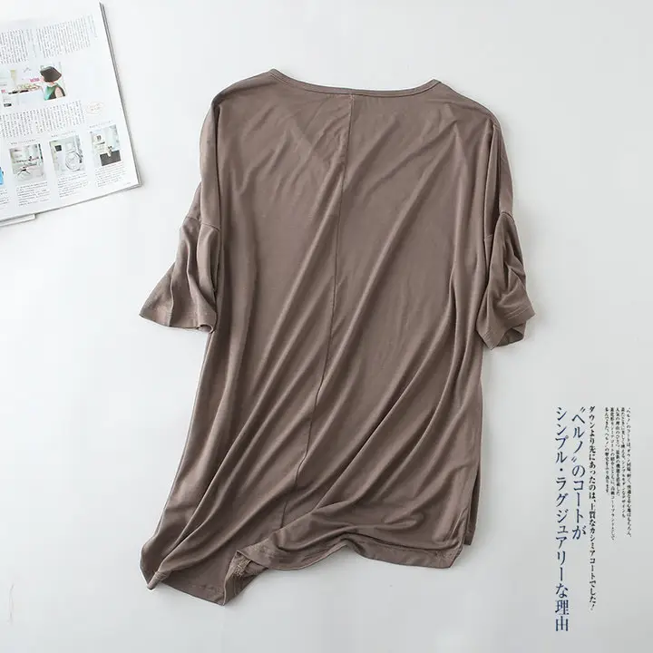 Summer New Korean Style Large V-Neck T-Shirt - Image 4