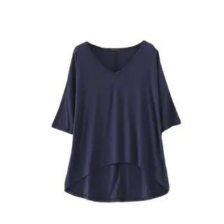 Summer New Korean Style Large V-Neck T-Shirt - Image 5