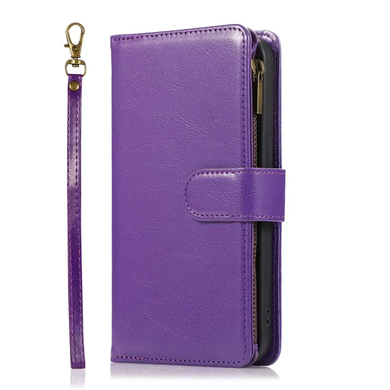 Crazy Horse Leather 9-Card Zipper Phone Case for iPhone 16 Pro Max - Image 5