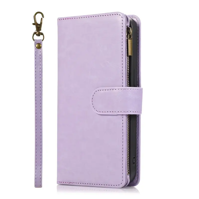 Crazy Horse Leather 9-Card Zipper Phone Case for iPhone 16 Pro Max - Image 6