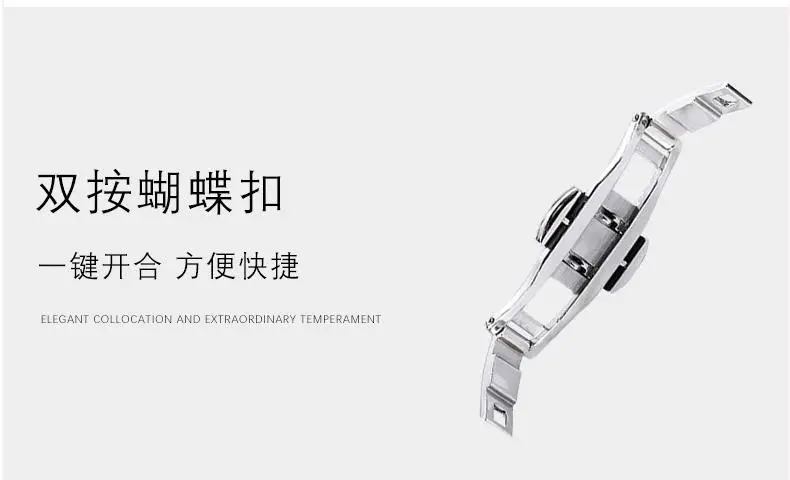 Official Authentic Fashion Rose Gold Women's Solid Steel Band Waterproof Watch Diamond Butterfly Buckle Watch Live Broadcast Hot Sale — feature 14