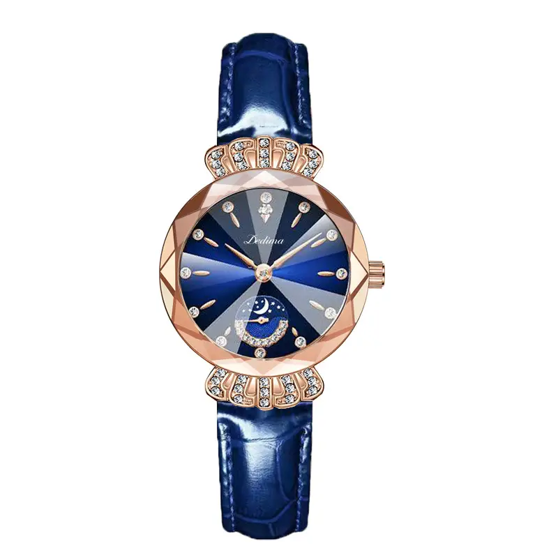 Official Authentic Fashion Rose Gold Women's Solid Steel Band Waterproof Watch Diamond Butterfly Buckle Watch Live Broadcast Hot Sale