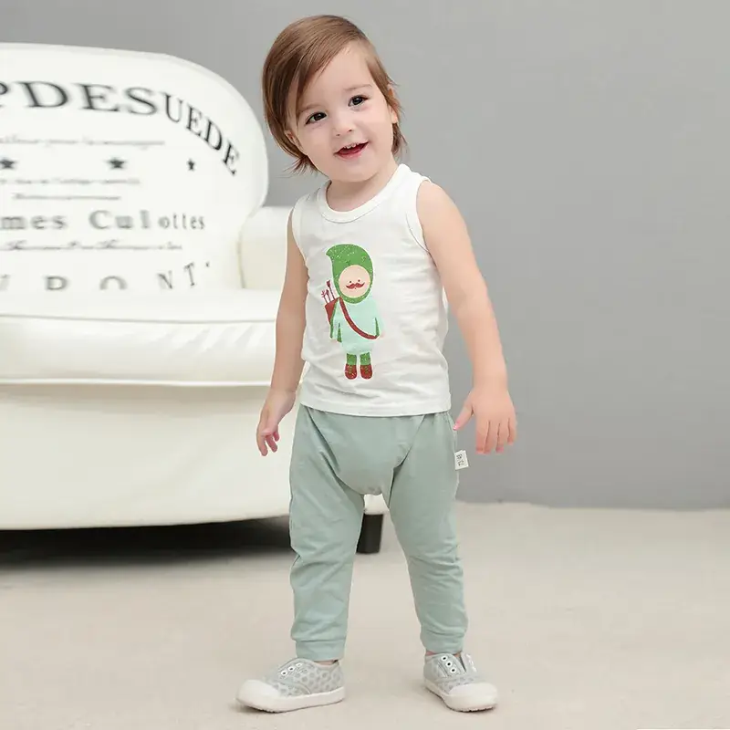 Cotton Knitted Cuckoo Hat Vest for Boys Girls White