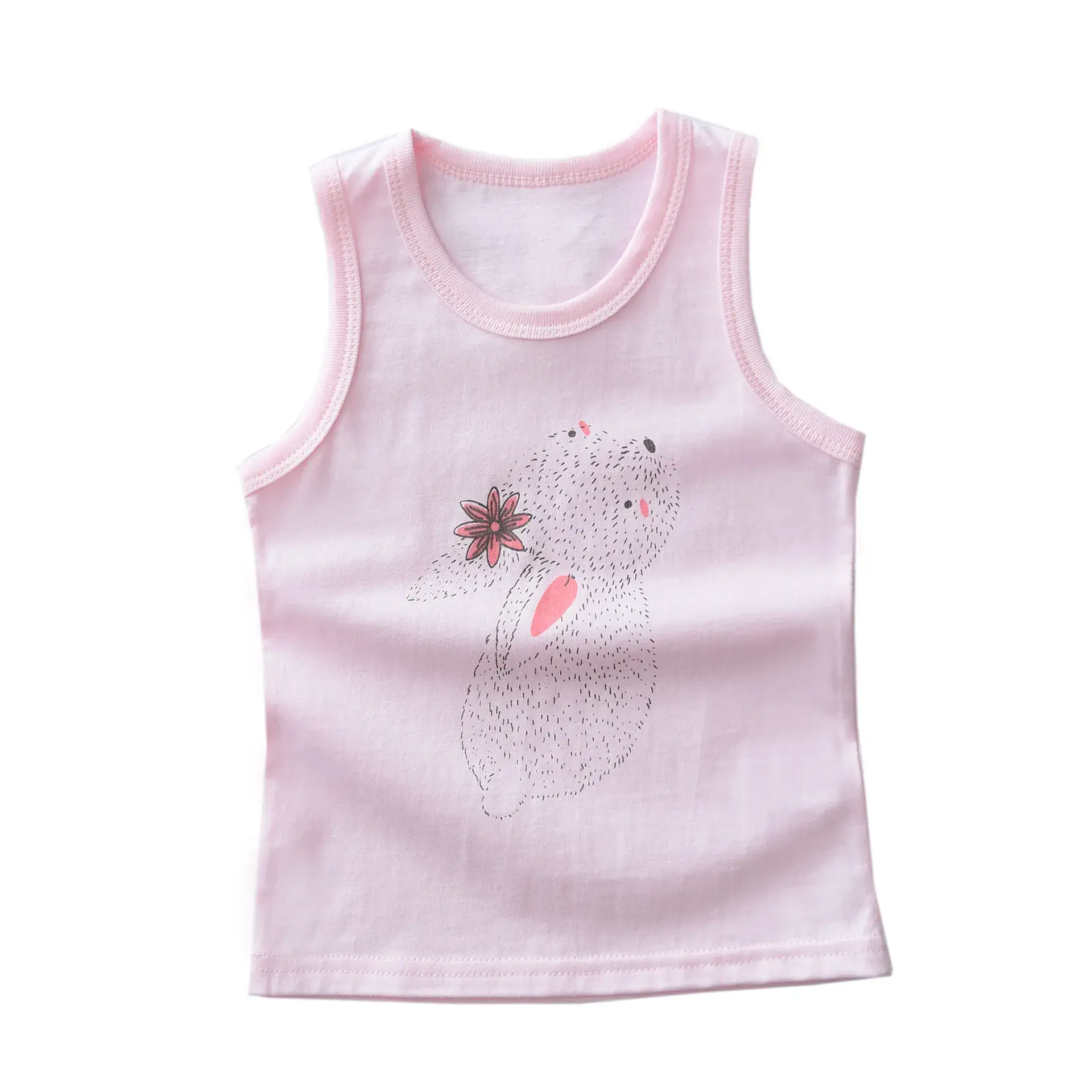 Cotton Knitted Cuckoo Hat Vest for Boys Girls White