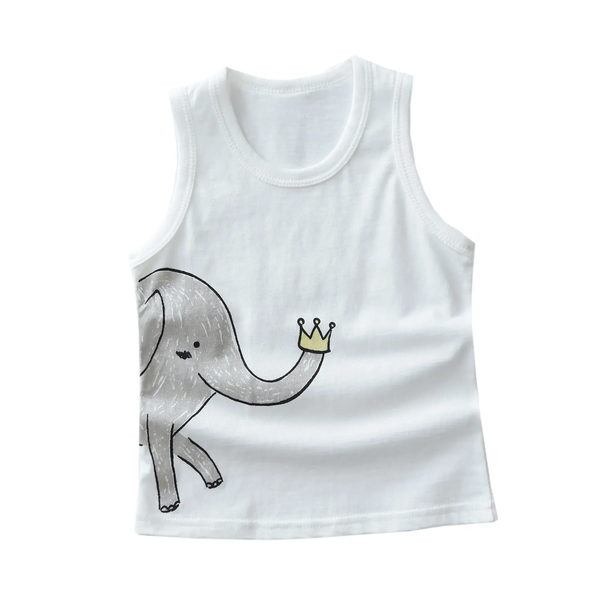 Cotton Knitted Cuckoo Hat Vest for Boys Girls White