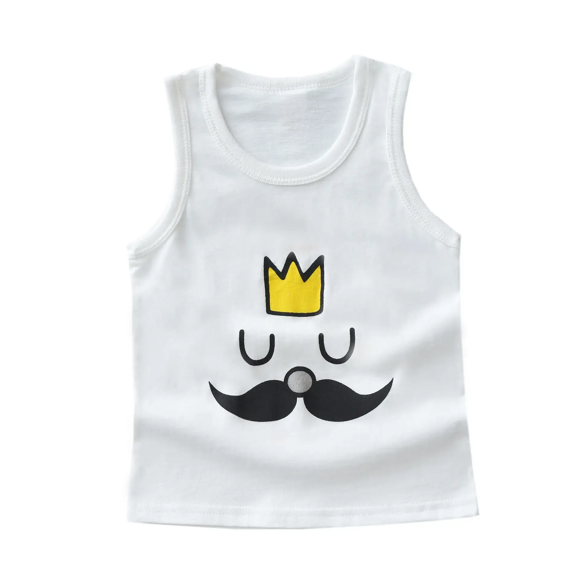 Cotton Knitted Cuckoo Hat Vest for Boys Girls White