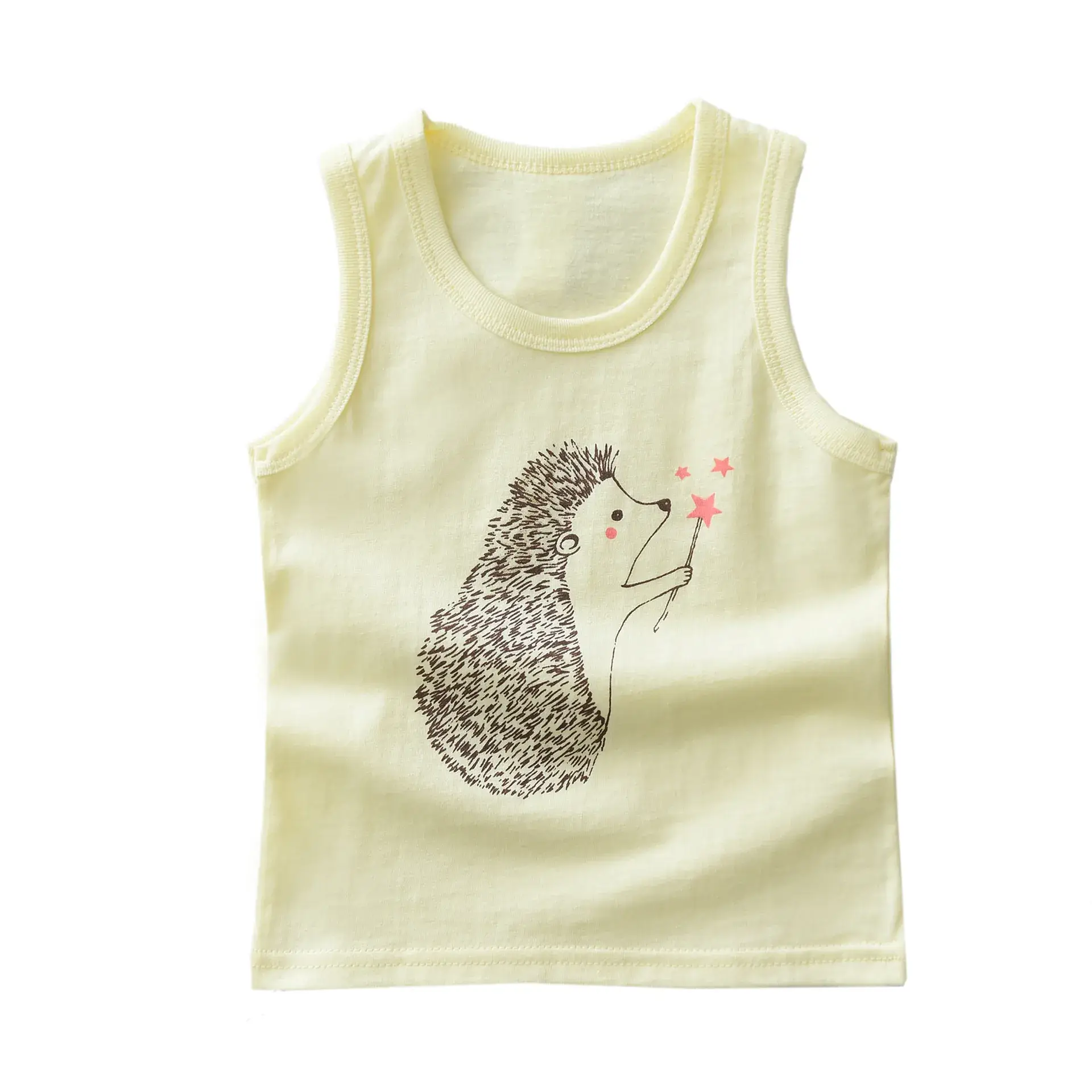 Cotton Knitted Cuckoo Hat Vest for Boys Girls White