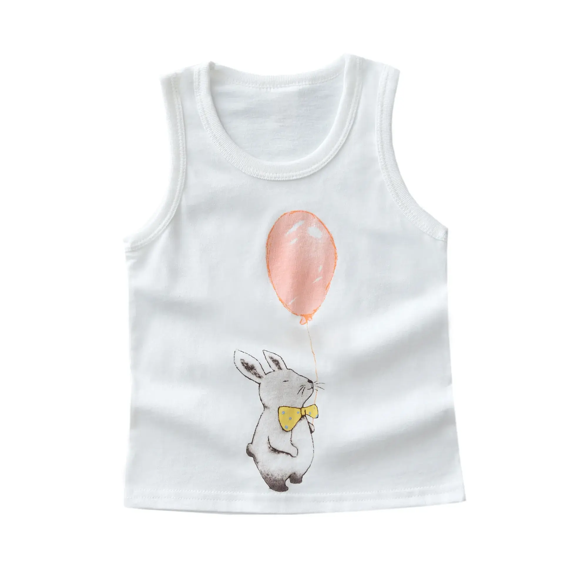Cotton Knitted Cuckoo Hat Vest for Boys Girls White