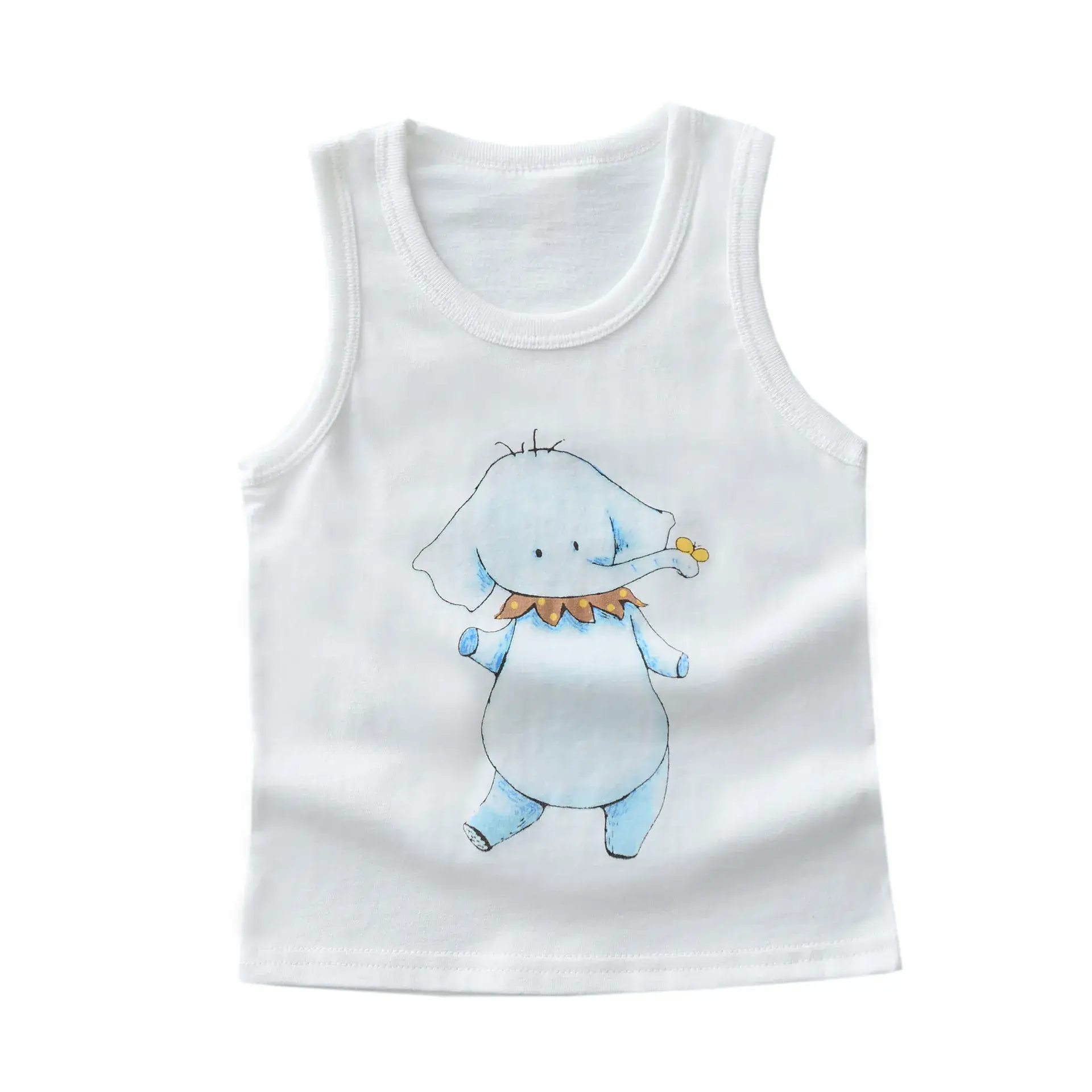 Cotton Knitted Cuckoo Hat Vest for Boys Girls White