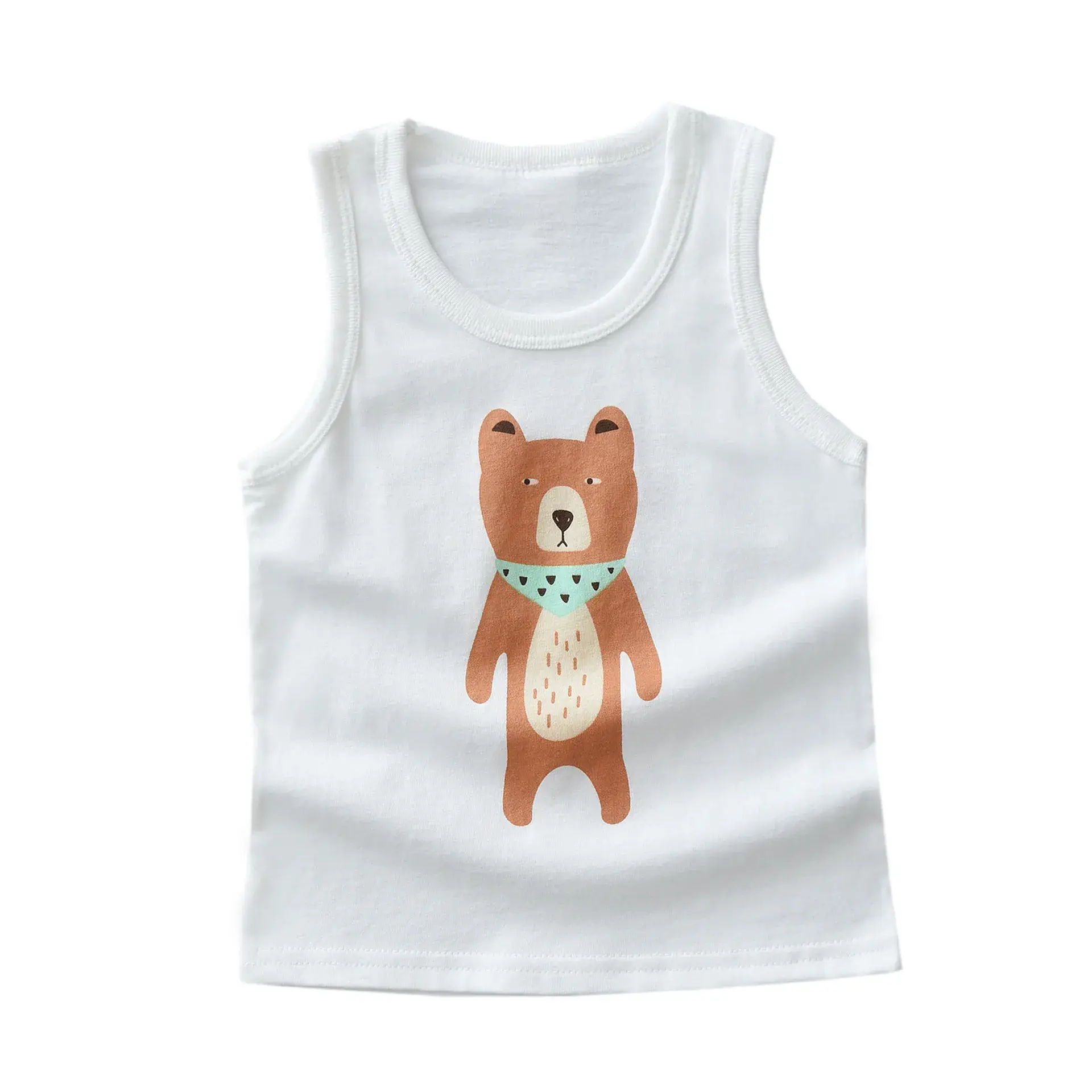 Cotton Knitted Cuckoo Hat Vest for Boys Girls White