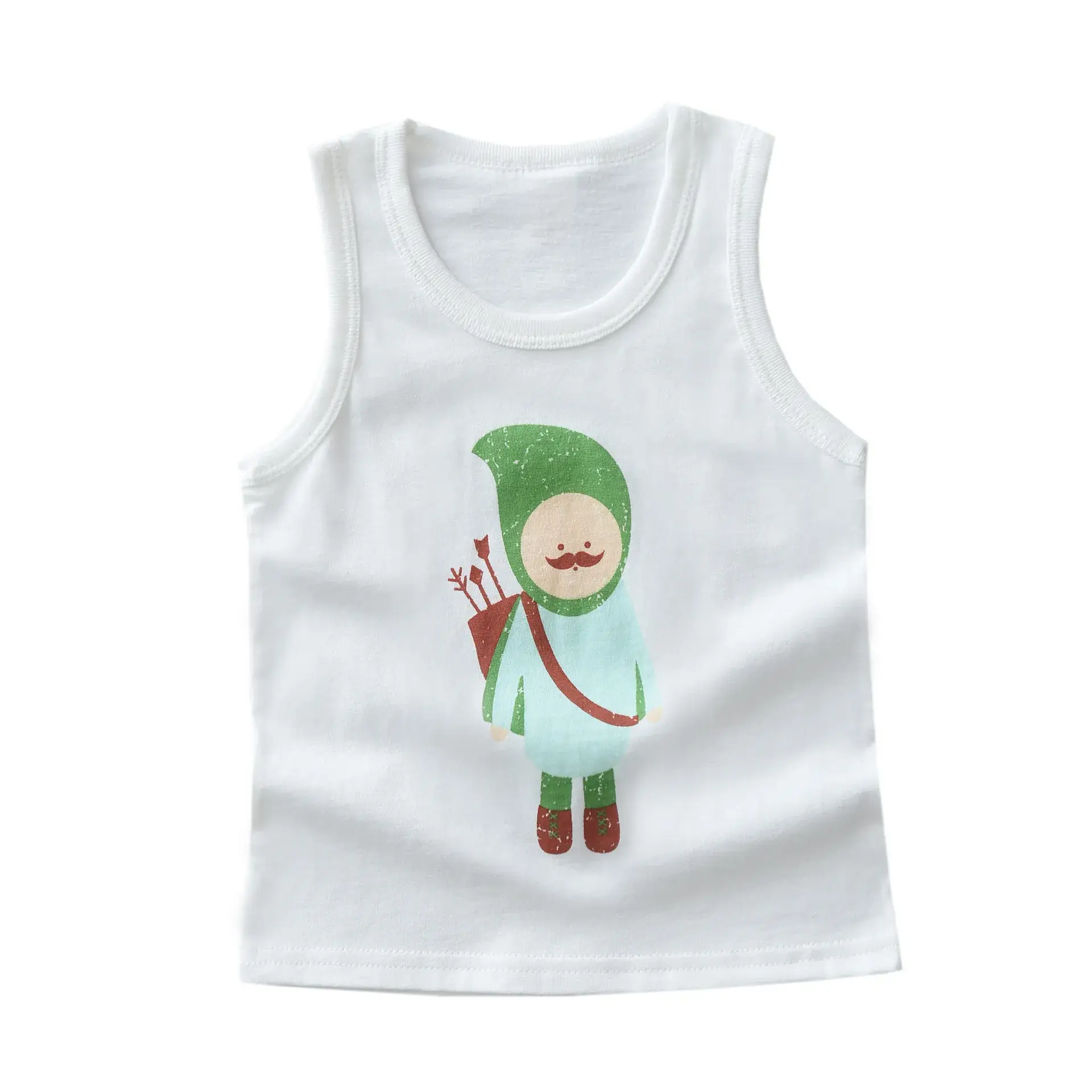 Cotton Knitted Cuckoo Hat Vest for Boys Girls White