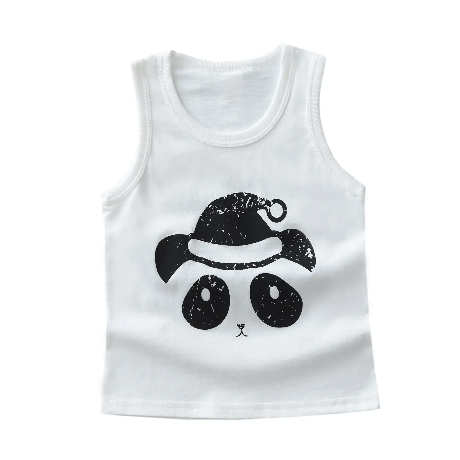 Cotton Knitted Cuckoo Hat Vest for Boys Girls White
