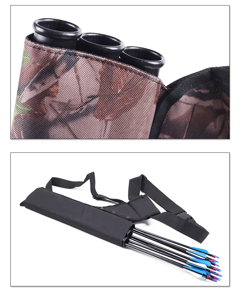 Double strap three-tube arrow pot quiver can back hanging arrow bag arrow barrel bow and arrow archery arrow bag bow and arrow manufacturer in stock — feature 10