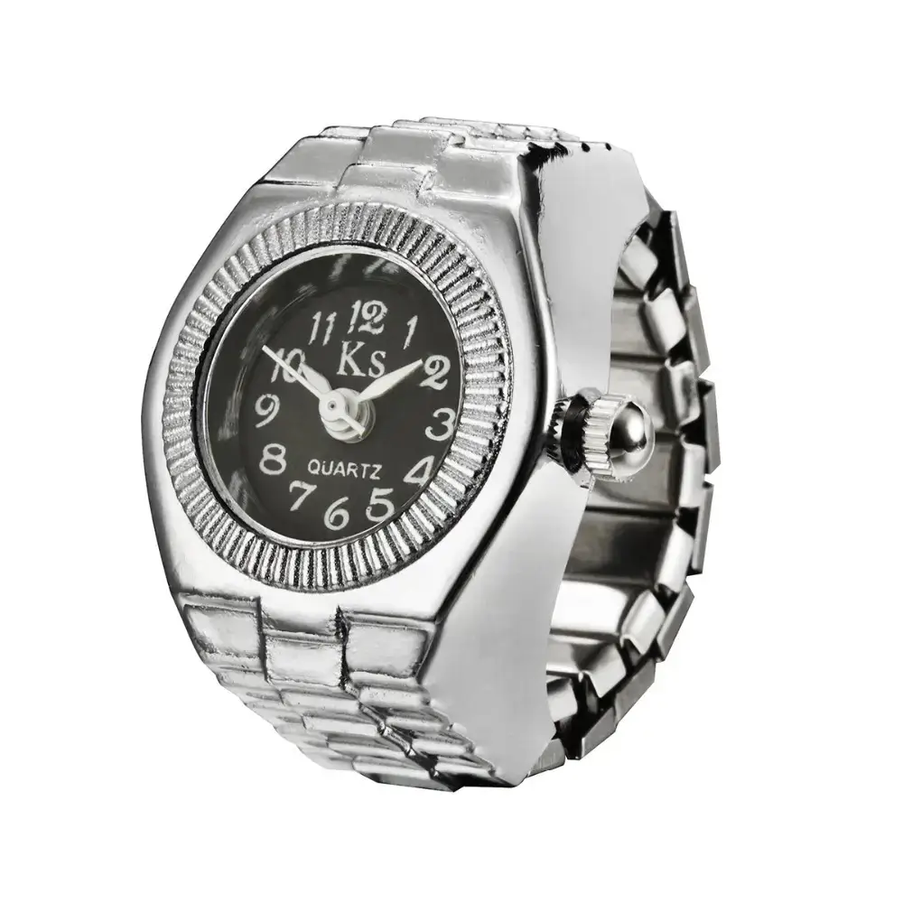 Fashion Men Women Retro Couple Ring Quartz Watch Ring Wholesale J-008 Diamond - Image 4