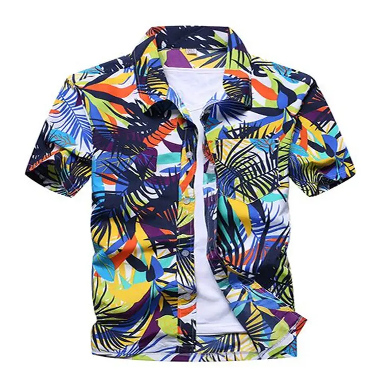 Summer Men Printed Large Size Short Sleeve Shirt - Image 11