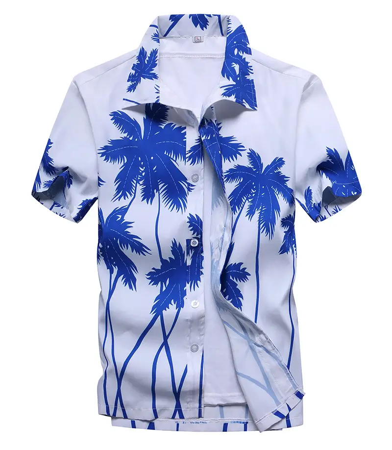 Summer Men Printed Large Size Short Sleeve Shirt - Image 6